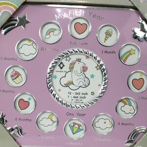 CLEARANCE My First Year Baby Photo Frame | 13-Opening Milestone Picture Frame